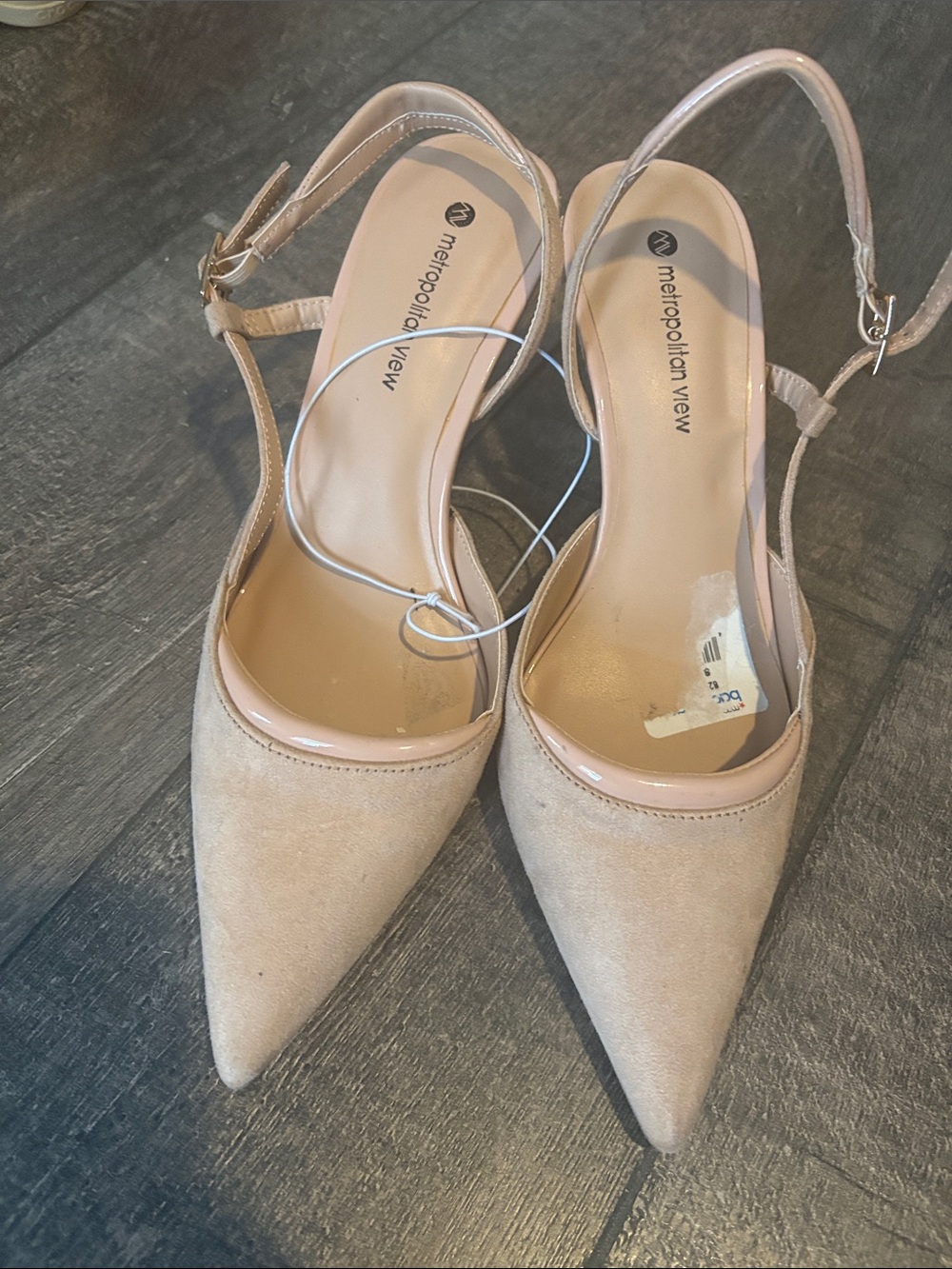 Women's Pointed Toe Slingback Pumps in Nude